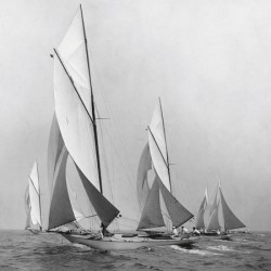 SAILBOATS SAILING DOWNWIND, 1920 (DETAIL)