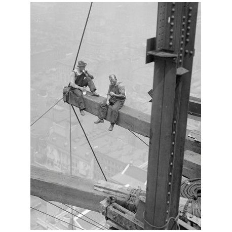 WORKERS SITTING ON STEEL BEAM, 1926