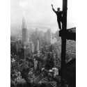 WAVING FROM EMPIRE STATE BUILDING CONSTRUCTION SITE, 1930