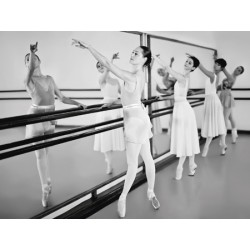 BALLET DANCERS POSING AT BARRE (DETAIL)