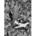 HAWKS AIRPLANE IN FLIGHT OVER NEW YORK CITY