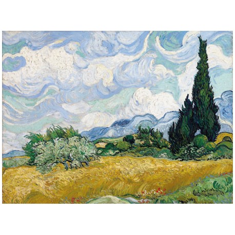 WHEAT FIELD WITH CYPRESSES