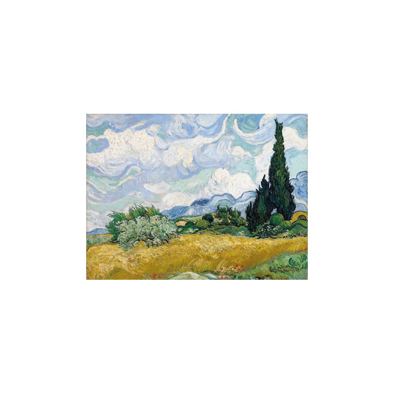 WHEAT FIELD WITH CYPRESSES