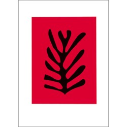 LEAF BLACK ON RED BACKGROUND, 1947