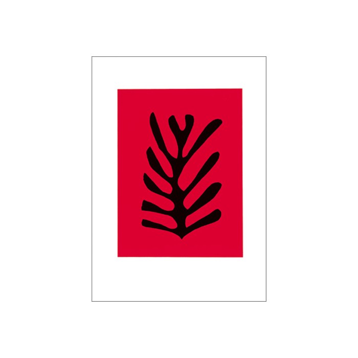 LEAF BLACK ON RED BACKGROUND, 1947