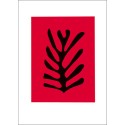 LEAF BLACK ON RED BACKGROUND, 1947