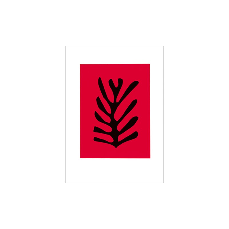 LEAF BLACK ON RED BACKGROUND, 1947