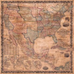 MAP OF THE UNITED STATES AND NORTH AMERICA, 1856