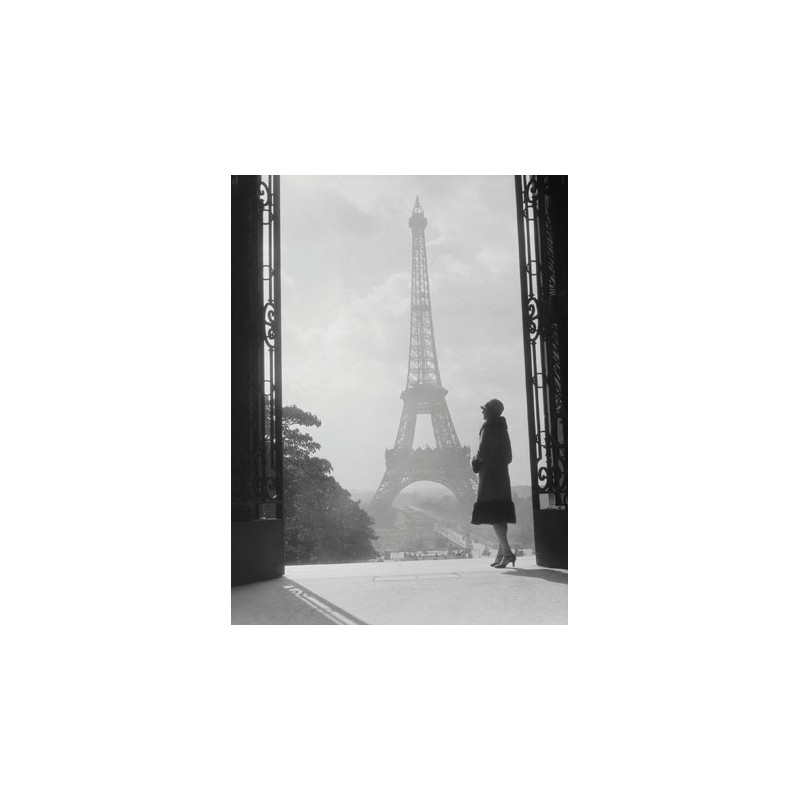 WOMAN LOOKING TOWARD EIFFEL TOWER