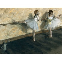 DANCERS PRACTICING AT THE BARRE