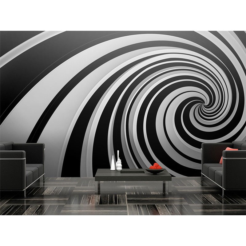 Fotomural Black and white swirl