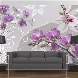 Fotomural Vuelo de orquídeas púrpura