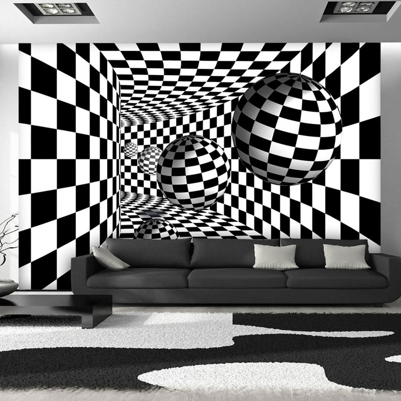 Fotomural Black & White 3D
