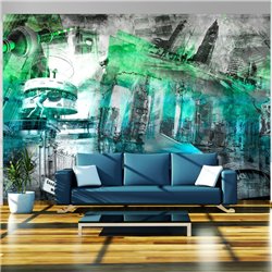 Fotomural Collage de Berlín verde