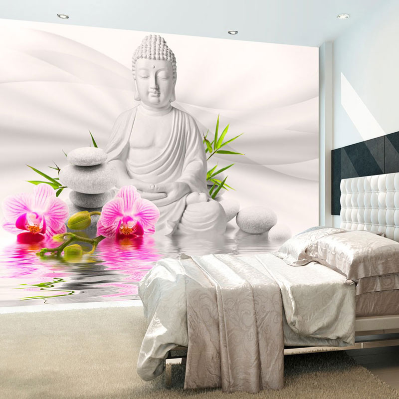 Fotomural Buda y Orquídeas estilo Zen