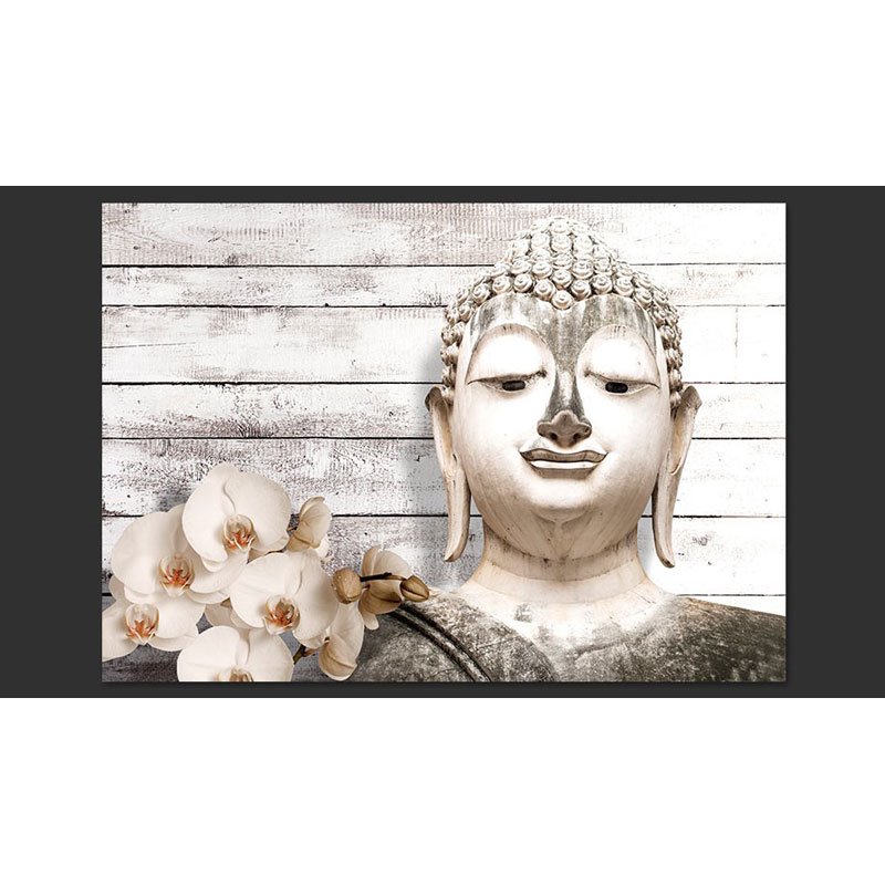 Fotomural Composición Buda, Flores y Madera