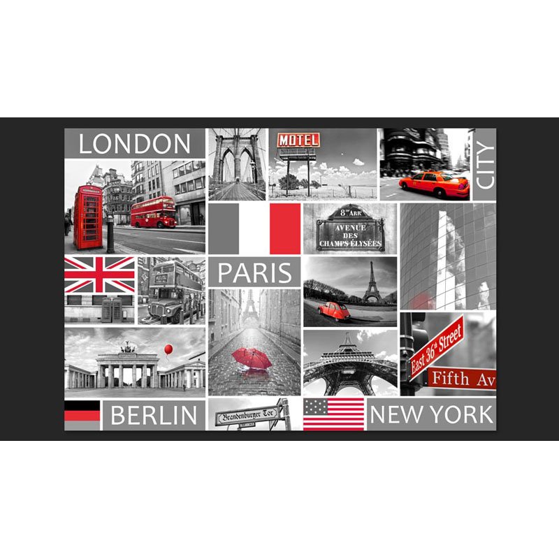 Fotomural London, Paris, Berlin, New York