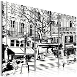 Cuadro Sketch de plaza parisina