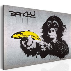 Cuadro Detienete o el mono disparará! (Banksy)