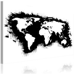 Cuadro Mapa monocromático del mundo