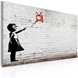 Cuadro Chica con televisor (Banksy)