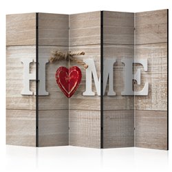Biombo Room divider - Home and red heart