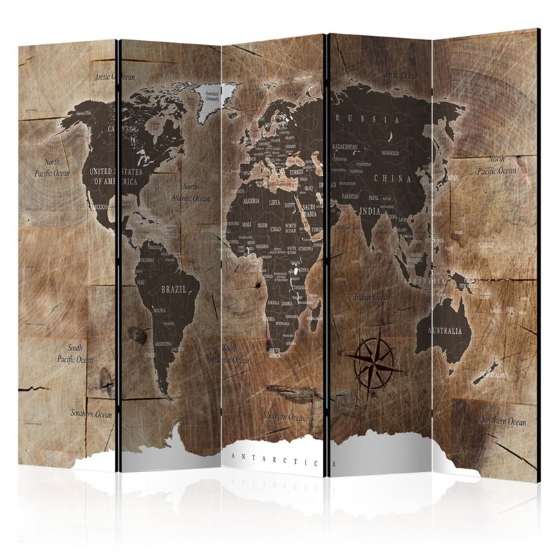 Biombo Room divider – Map on the wood