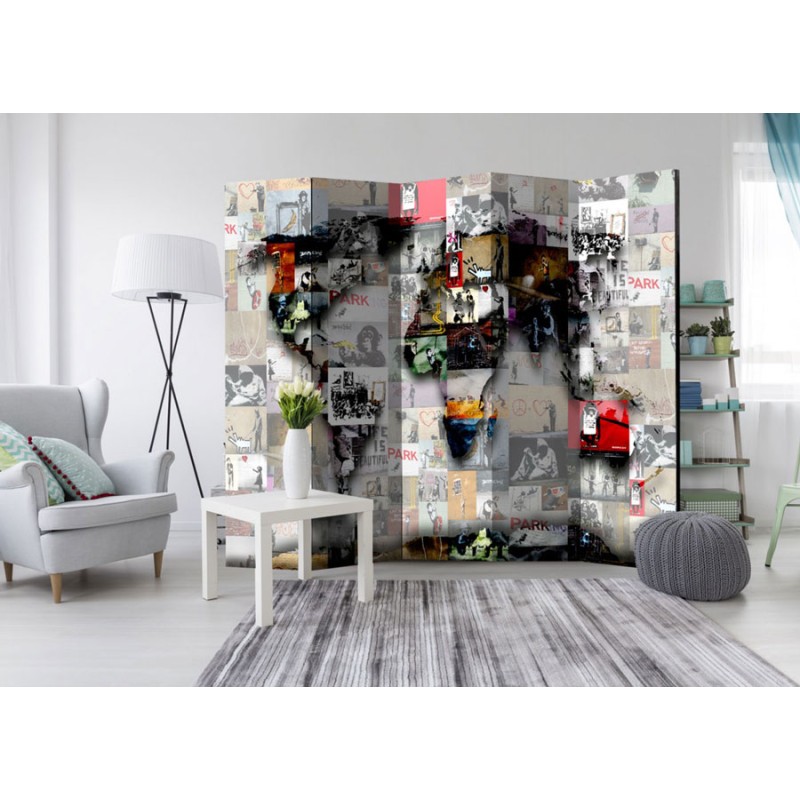 Biombo Room divider – World map – Banksy