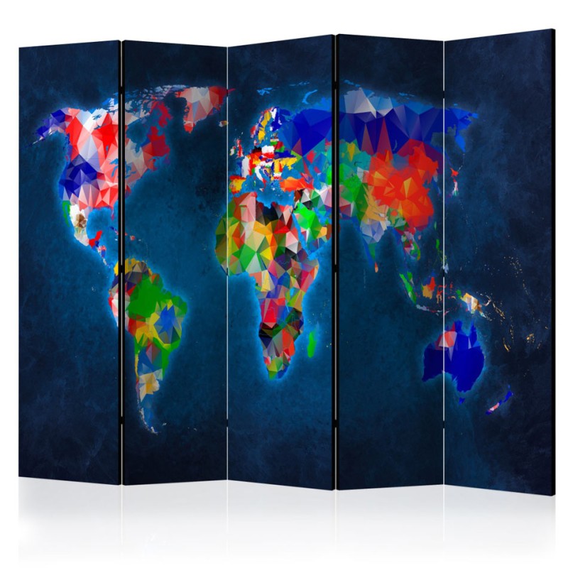 Biombo Room divider – Colorful map