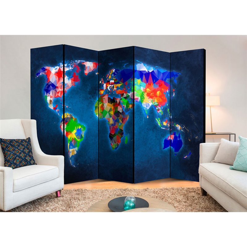 Biombo Room divider – Colorful map