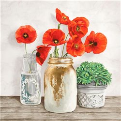 Floral composition with Mason Jars II