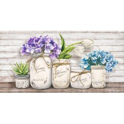 Hydrangeas in Mason Jars