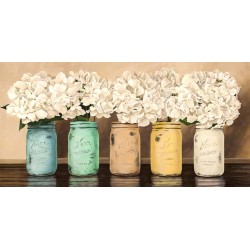 Hydrangeas in Mason Jars