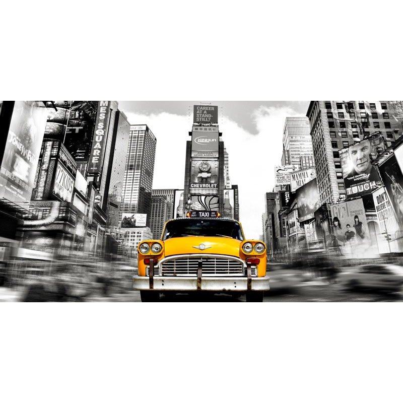 Vintage Taxi in Times Square, NYC