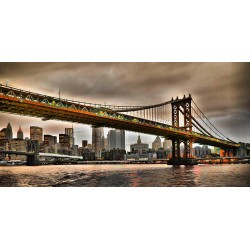 Manhattan Bridge and New York City Skyline, NYC