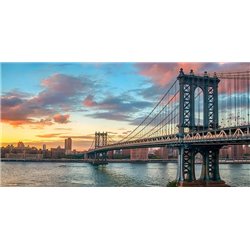 Manhattan Bridge at sunset, NYC