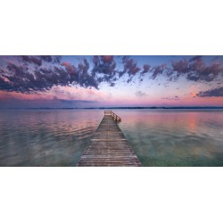 Boat ramp and filigree clouds, Bavaria, Germany