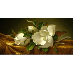 Magnolias on Gold Velvet Cloth