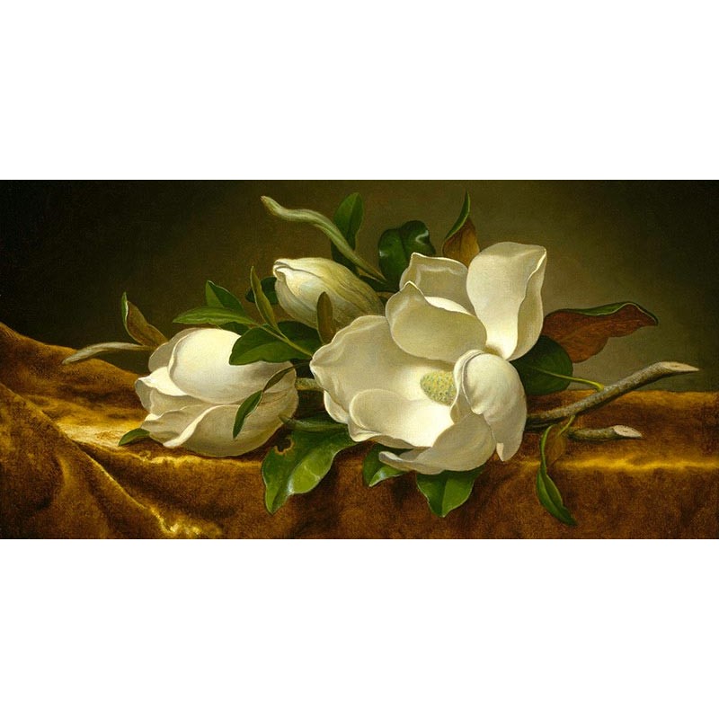 Magnolias on Gold Velvet Cloth