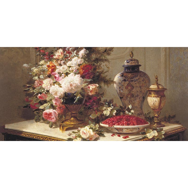 Floral composition on a table (detail)