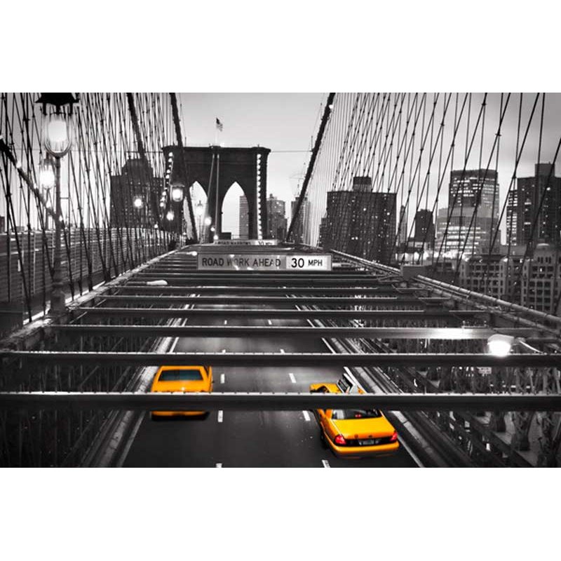 Taxi on Brooklyn Bridge, NYC
