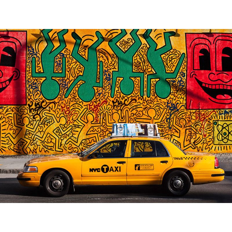 Taxi and mural painting, NYC