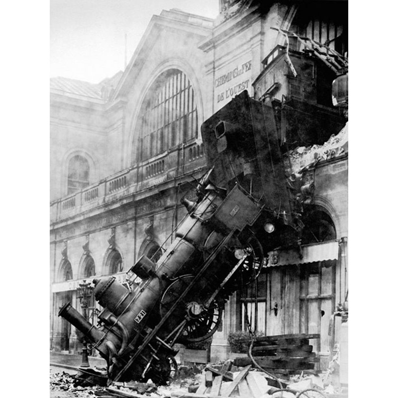 Train wreck at Montparnasse, Paris, 1895