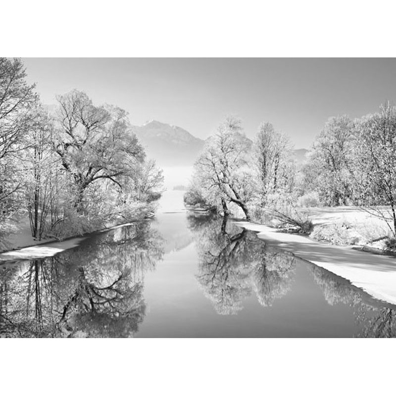 Winter landscape at Loisach, Germany (BW)