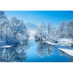 Winter landscape at Loisach, Germany