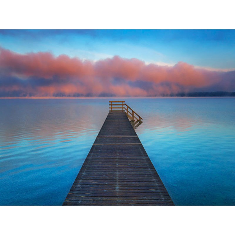 Boat ramp and fog bench, Bavaria, Germany