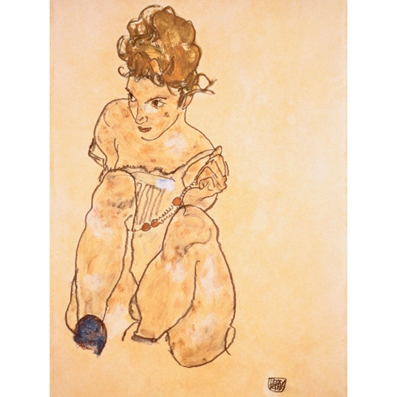 Seated Girl in Slip