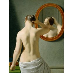 Woman Standing in front of a Mirror
