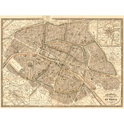 Plan of Paris and Environs, 1865