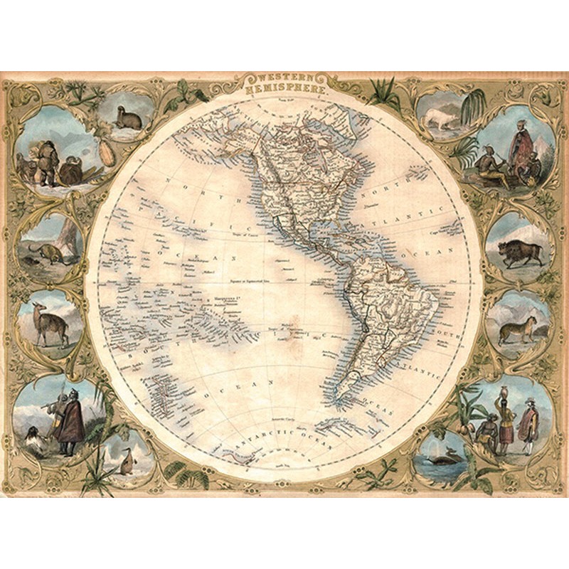 Map of the Western Hemisphere, 1850